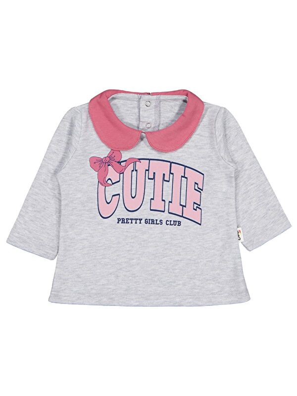 Civil Baby Yakalı Cutıe Baskılı 6-18 Ay Sweatshirt - Gri 12-18 Ay