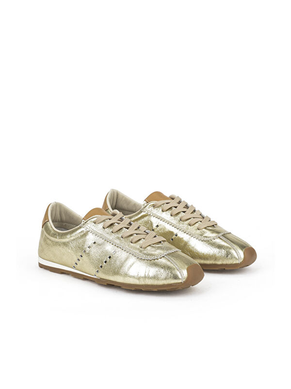 Kadın Hakiki Deri Sneaker 1511035Z6300 Gold - Görsel 3