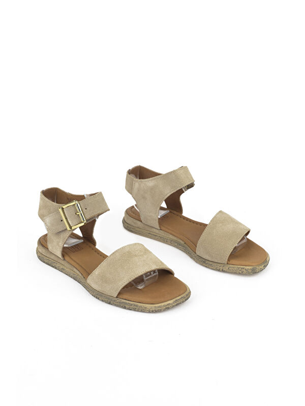 Kadın Hakiki Deri Sandalet 1511047Z713 Bej - Görsel 3