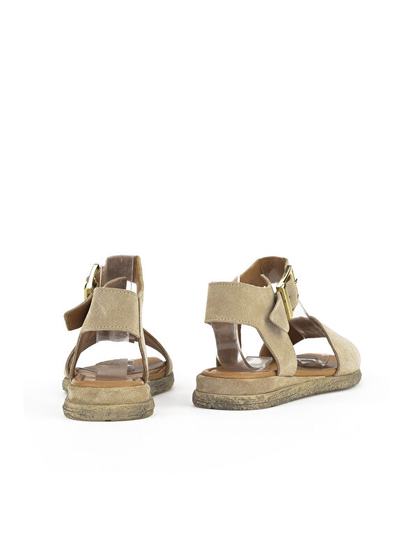 Kadın Hakiki Deri Sandalet 1511047Z713 Bej - Görsel 4