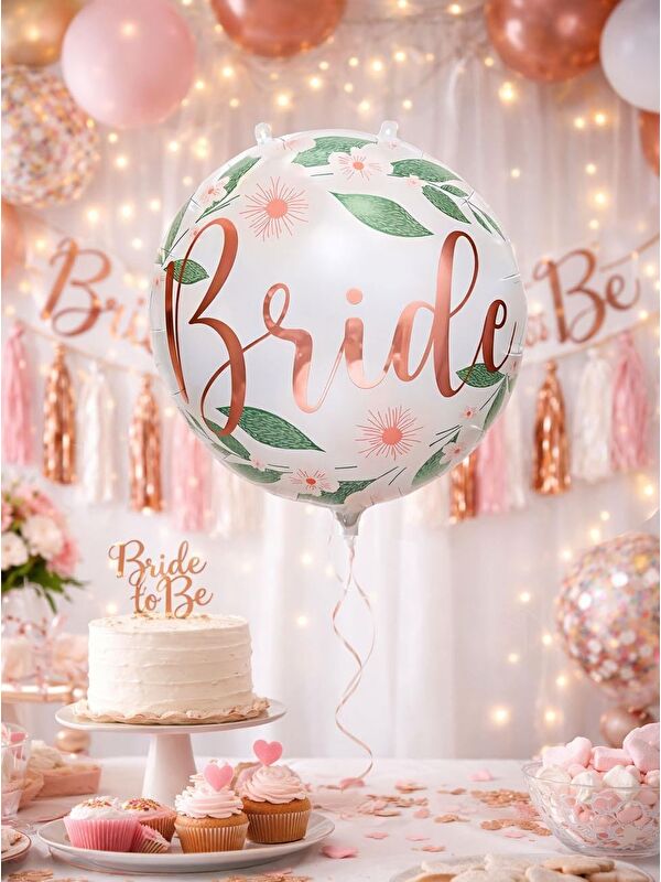 Parti Adresi Bride Yazılı Folyo Balon – Bekarlığa Veda & Bride to Be Parti Süsü 45 cm