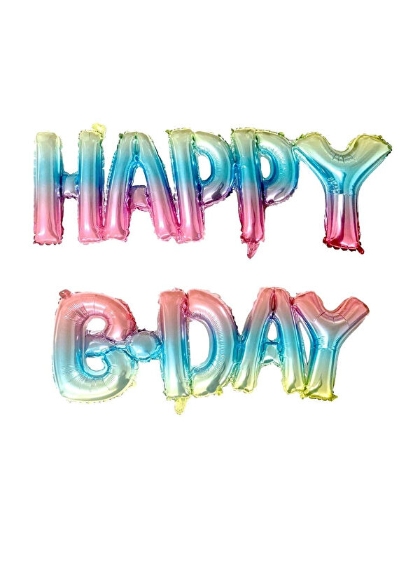 Le Mabelle Çok Renkli Happy B-Day Yazılı Parti Balonu