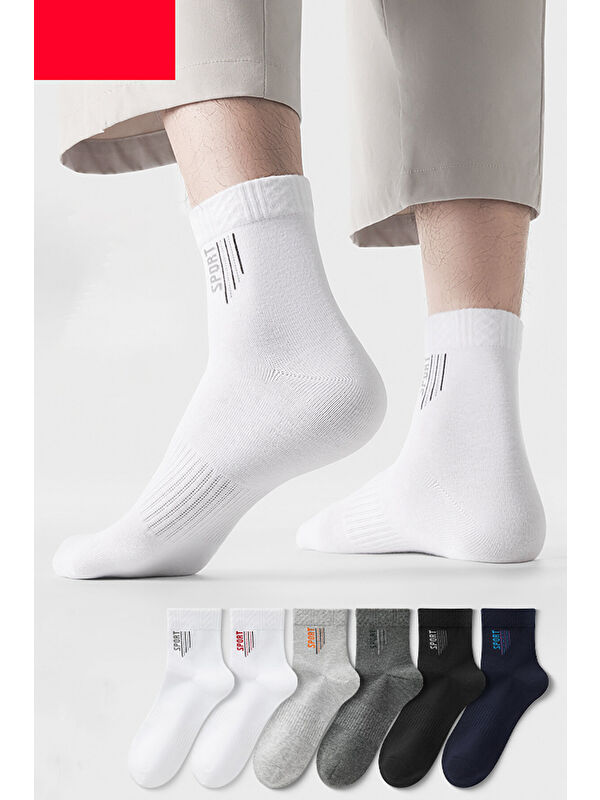 BGK 6 Çift Sport Yazılı Unisex Soket Çorap