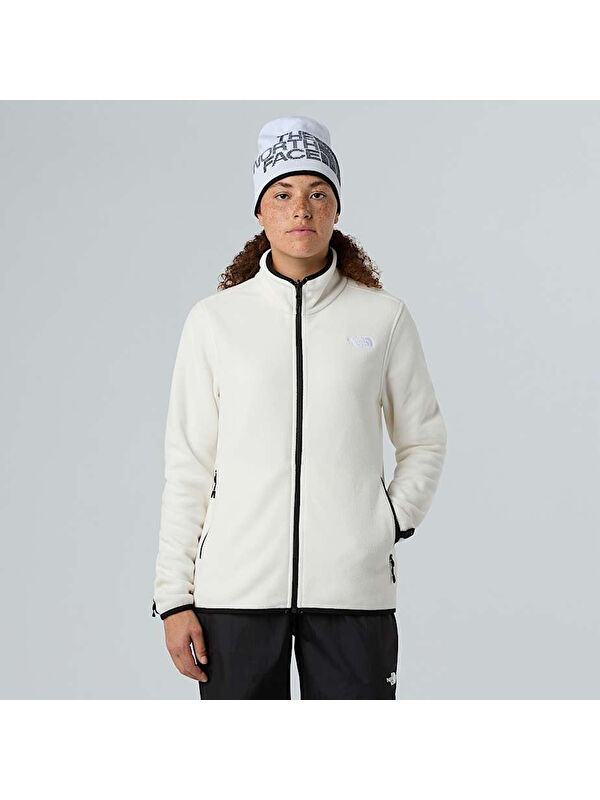 The North Face Glacier Fleece Kadın Beyaz Dik Yaka Ceket