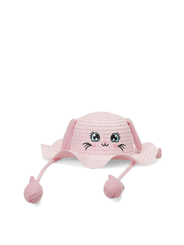 Polaris Hasır Şapka Kız Çocuk Pembe FUNNY STRAW HAT
