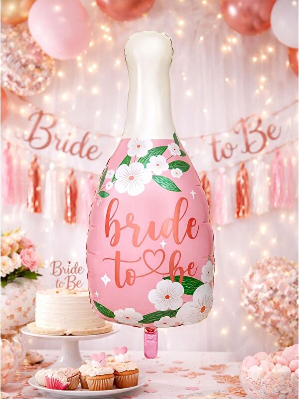 Parti Adresi Bride to Be Yazılı Şişe Folyo Balon – Bekarlığa Veda Parti Süsü 104 cm