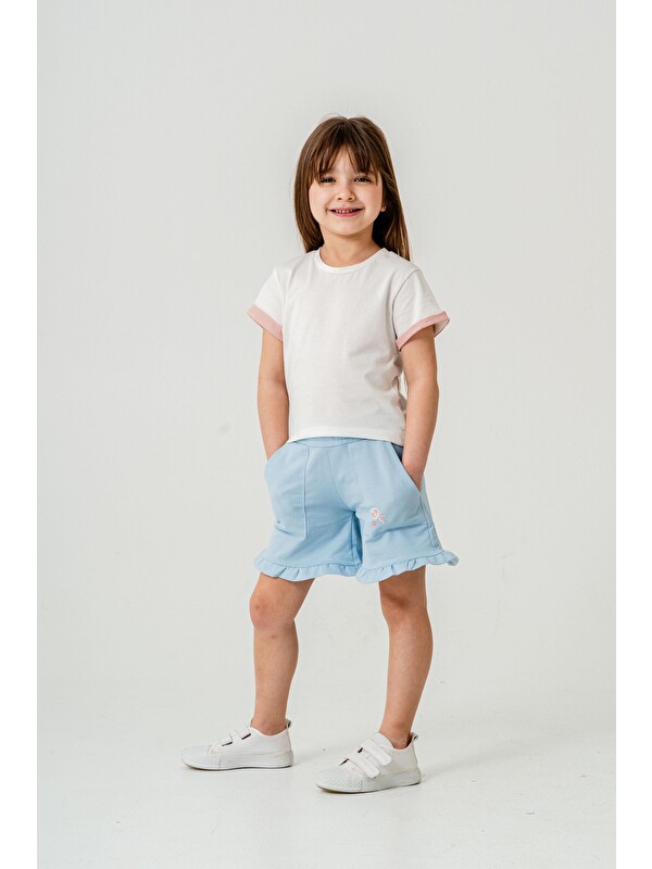 Mışıl Kids Çiçek Nakışlı Kız Çocuk Şort