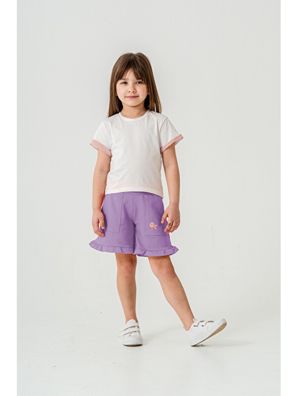 Mışıl Kids Çiçek Nakışlı Kız Çocuk Şort
