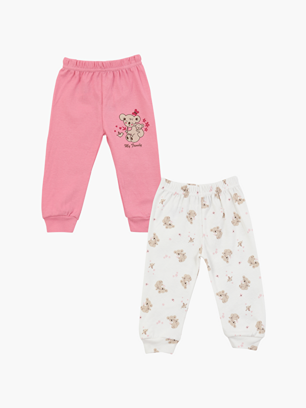 Luggi Baby Beli Lastikli Kız Bebek Pijama Alt 2'li