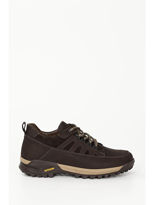 KAHVERENGİ Hakiki Deri Bağcıklı Erkek Günlük Sneaker 42606 - Görsel 5