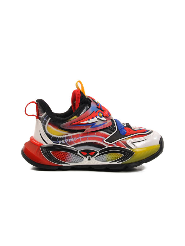 Siyah Kırmızı Cırtlı Unisex Çocuk Spor Ayakkabı 1943 P - Görsel 2