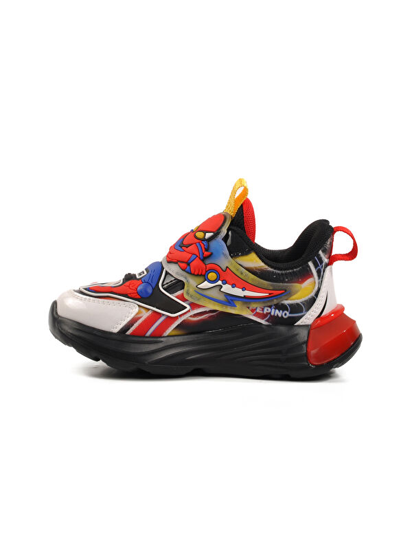 Siyah Kırmızı Cırtlı Unisex Çocuk Spor Ayakkabı 1943 P - Görsel 3