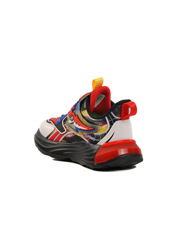 Siyah Kırmızı Cırtlı Unisex Çocuk Spor Ayakkabı 1943 P - Görsel 5