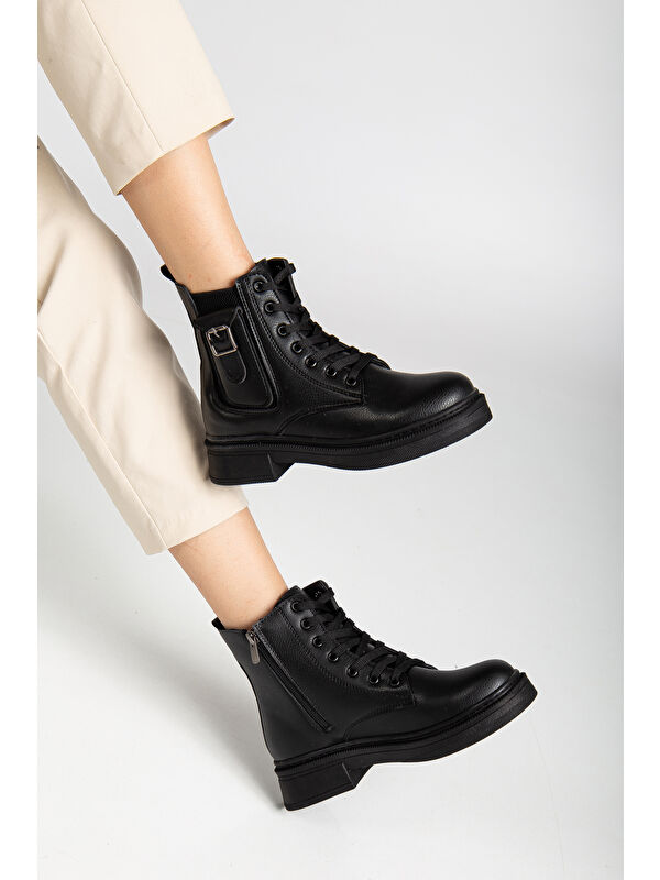 D1780 Soğuk Geçirmez Kışlık Kadın Bot & Bootie - Görsel 5