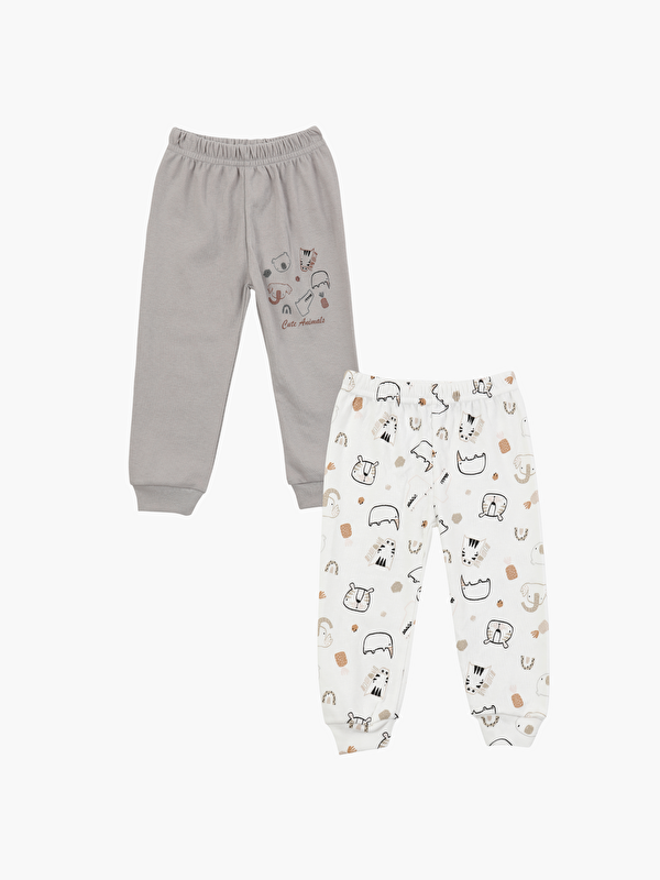 Luggi Baby Beli Lastikli Erkek Bebek Pijama Alt 2'li