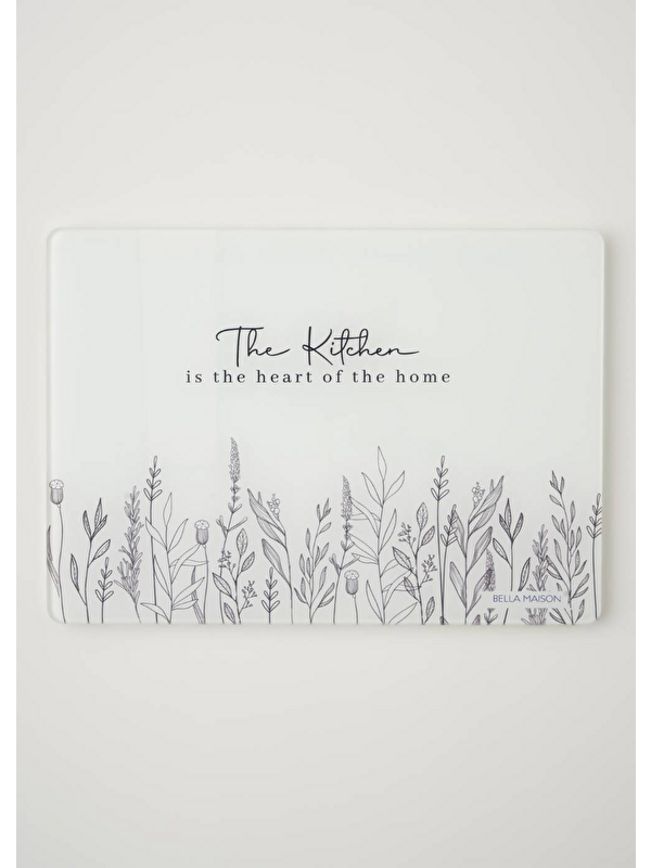 Bella Maison Botanique Cam Kesme Tahtası Beyaz (35x25 cm)