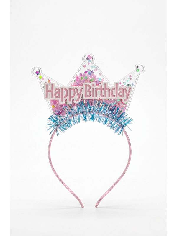 Le Mabelle Çok Renkli Pullu Happy Birthday Yazılı Kız Çocuk Parti Tacı