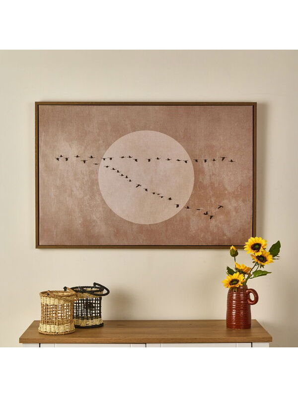 Evidea Deco Pajaros Tablo - Bej - 90x60 cm