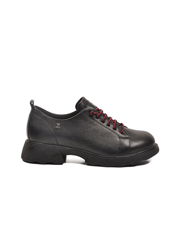 Siyah Hakiki Deri Kadın Casual Ayakkabı 2553801K Z - Görsel 2