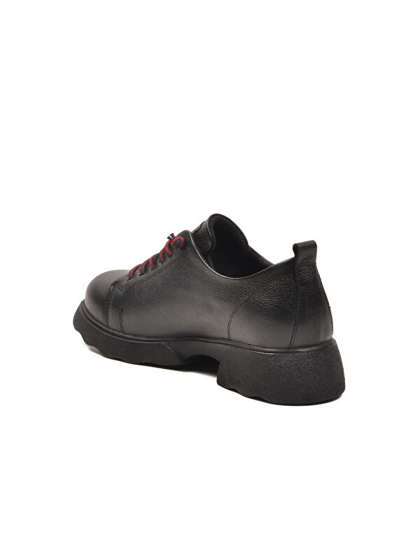 Siyah Hakiki Deri Kadın Casual Ayakkabı 2553801K Z - Görsel 5