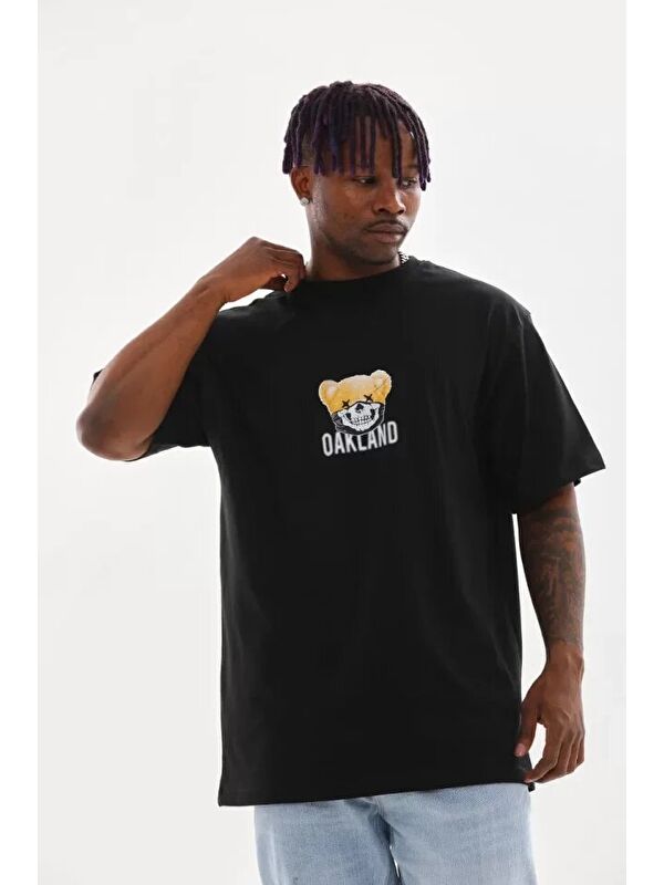 Jane's Unisex Baskılı Oversize T-Shirt - Siyah