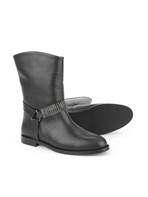 Kadın Hakiki Deri Çizme 1531030Z25110 Siyah - Görsel 5