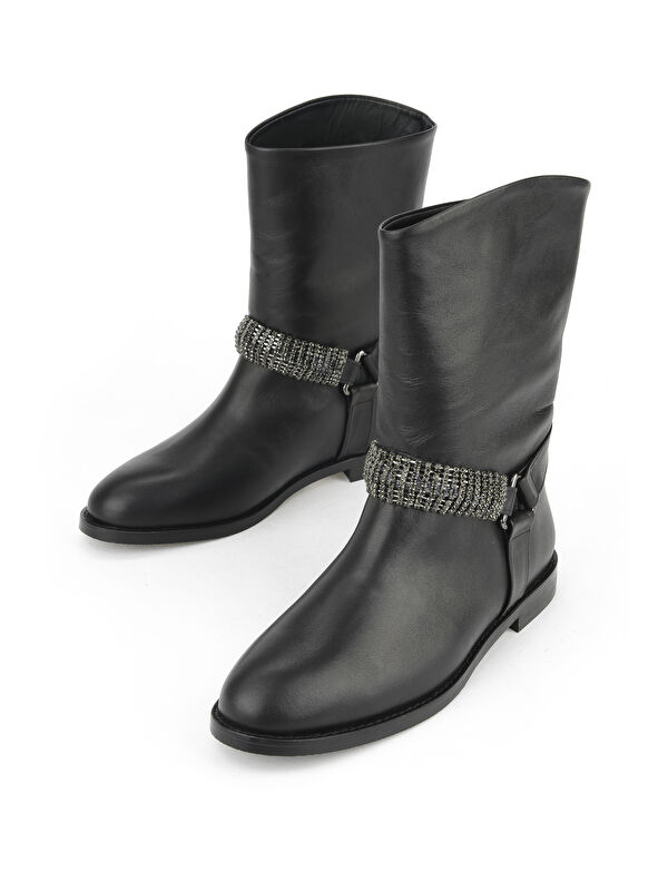 Kadın Hakiki Deri Çizme 1531030Z25110 Siyah - Görsel 6