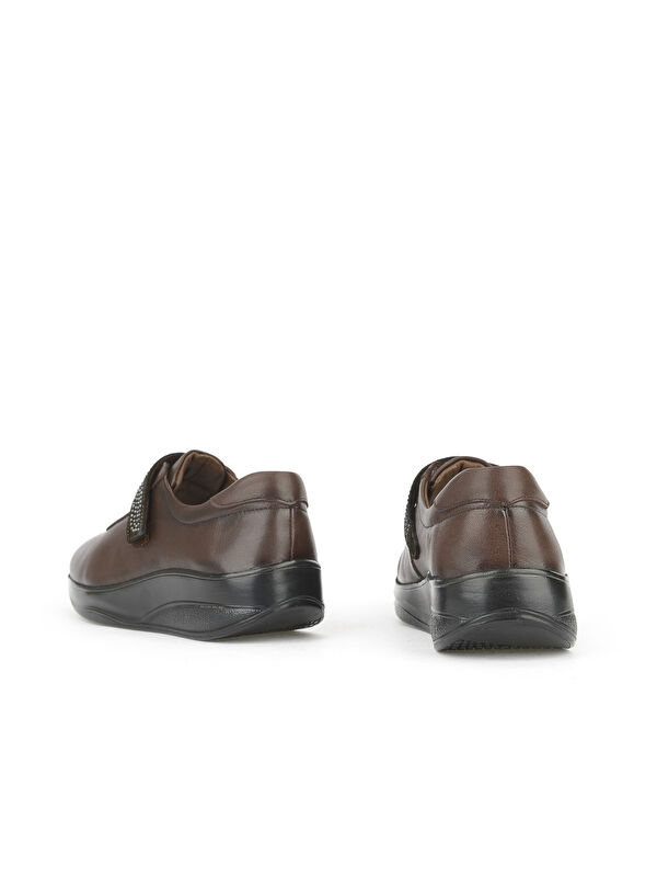 Kadın Hakiki Deri Konfor Ayakkabı 15355Z2417 Kahve - Görsel 4