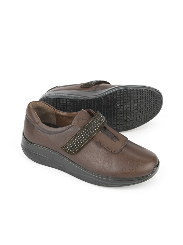 Kadın Hakiki Deri Konfor Ayakkabı 15355Z2417 Kahve - Görsel 5