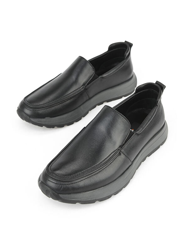 Erkek Hakiki Deri Konfor Ayakkabı 15310Z8082 Siyah - Görsel 6