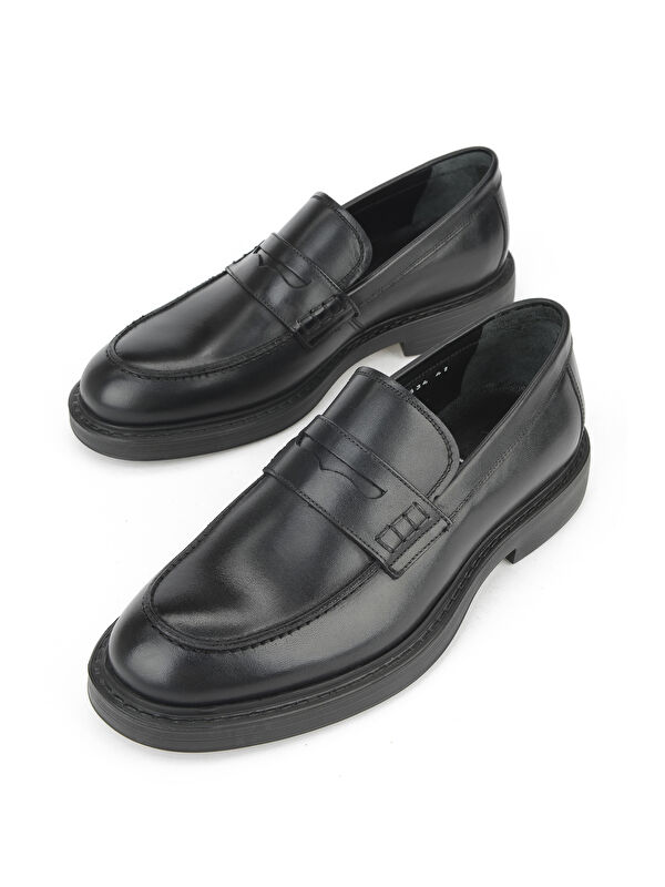 Erkek Hakiki Deri Ayakkabı 15350Z1112 Siyah - Görsel 6