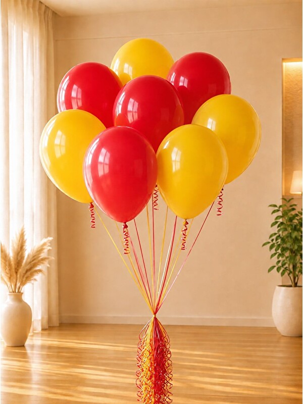 Parti Adresi Sarı Kırmızı Balon 10'lu 12”