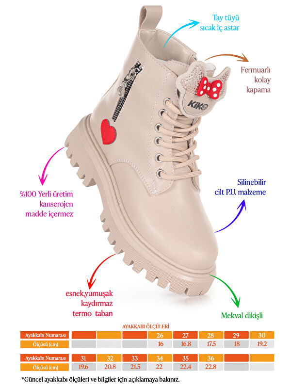 Bella Günlük Fermuarlı Kız Çocuk Bot Ayakkabı - Görsel 3