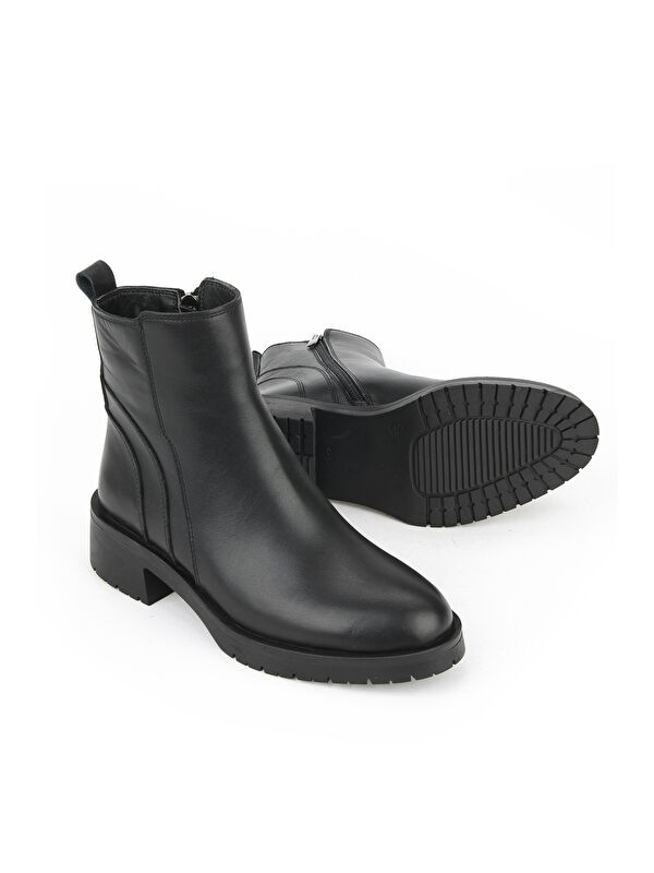 Kadın Hakiki Deri Bot 153359Z622 Siyah - Görsel 5