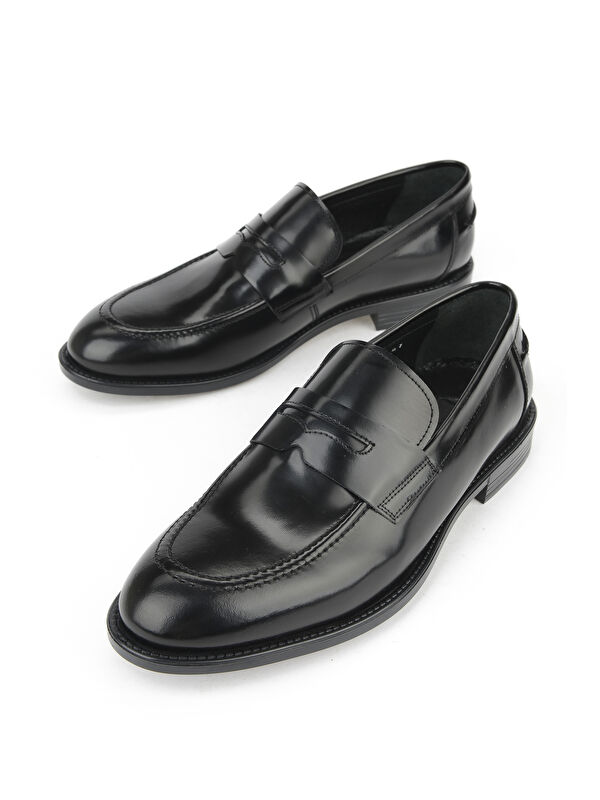 Erkek Hakiki Deri Ayakkabı 15350Z1120 Siyah - Görsel 6