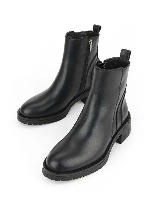 Kadın Hakiki Deri Bot 153359Z622 Siyah - Görsel 6