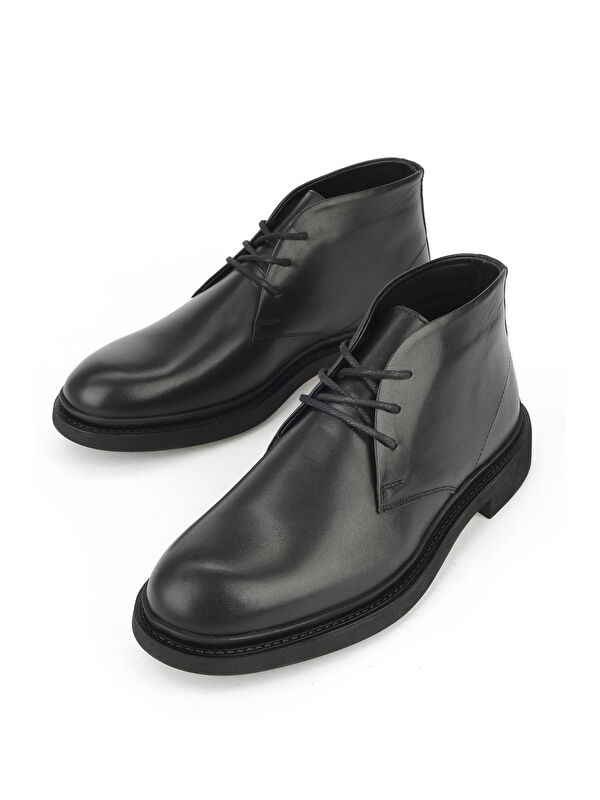 Erkek Hakiki Deri Bot 153986Z4065 Siyah - Görsel 6