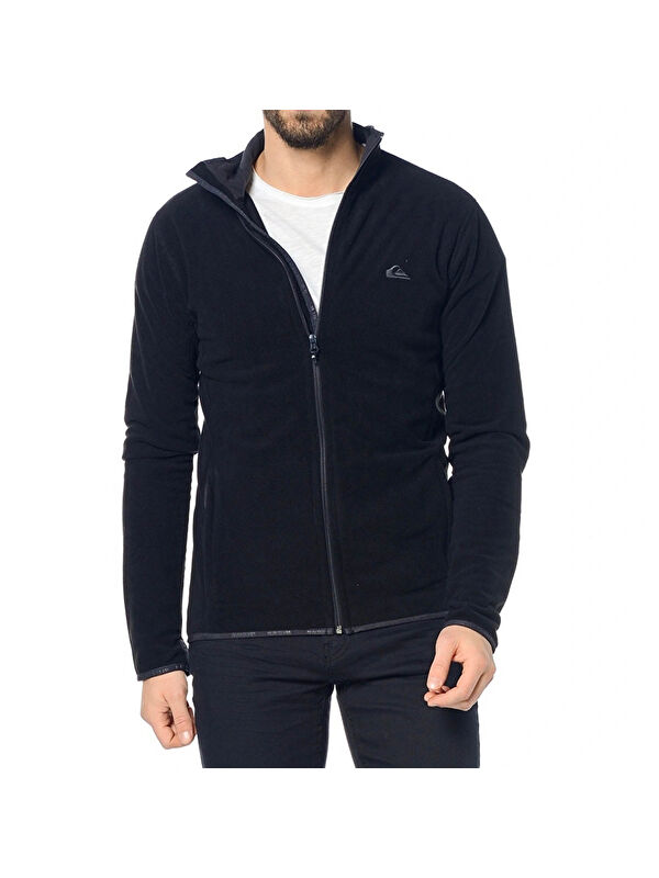 Quiksilver Mission Fz Siyah Polar Erkek Fermuarlı Sweatshirt Hırka