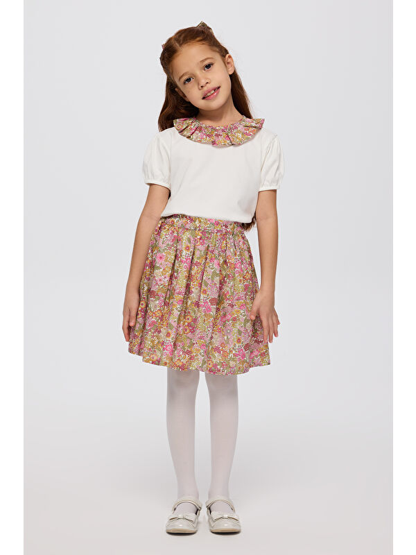 Panço Liberty Kumaş Desenli Kız Çocuk Etek