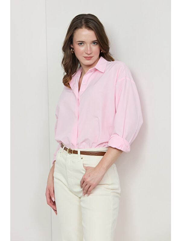Fullamoda Basic Yırtmaçlı Oversize Gömlek