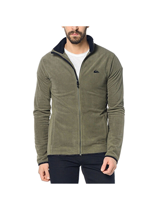 Quiksilver Mission Fz Yeşil Polar Erkek Fermuarlı Sweatshirt Hırka