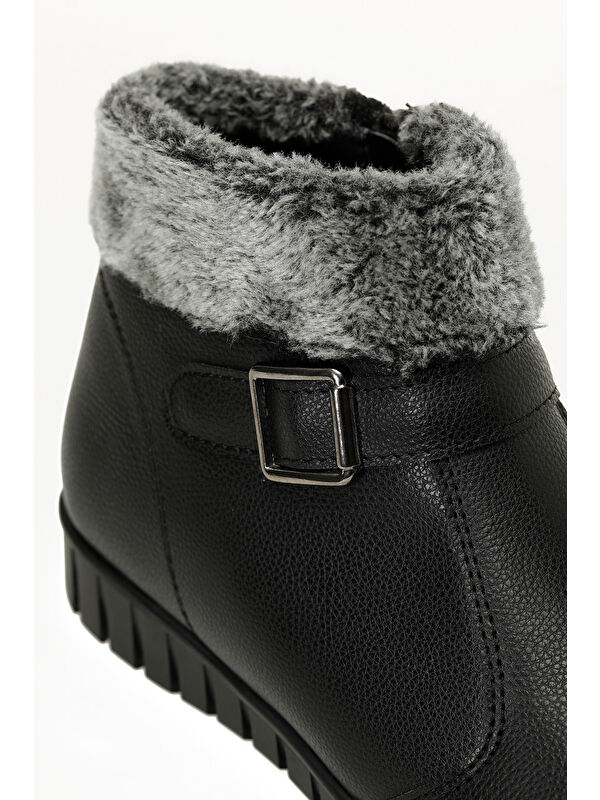 165124.Z5PR Siyah Kadın Düz Bot - Görsel 8