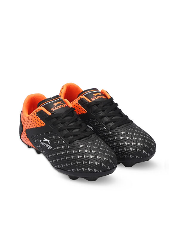 CYCLE I Unisex Çocuk Futbol Ayakkabı Siyah / Turuncu - Görsel 3