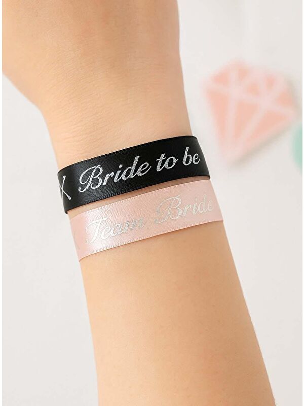 Parti Adresi Bride Bileklik Bekarlığa Veda Parti Aksesuarı Bride-Team Bride Bileklik 5'li Rose Gümüş