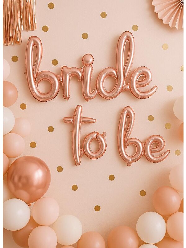 Parti Adresi Bride To Be Folyo Balon El Yazılı Bekarlığa Veda Partisi Balonu Rose Gold