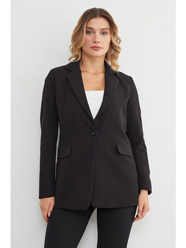 Fullamoda Basic Tek Düğmeli Blazer Ceket