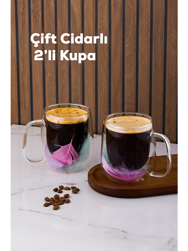 Porsima Perotti 16791 Double Feather Çift Cidarlı Kupa 2 Adet 250 ml