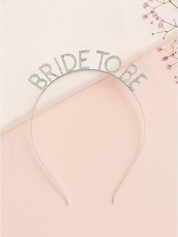 Parti Adresi Bride To Be Taç Taşlı Metal Bekarlığa Veda Parti Tacı Gümüş