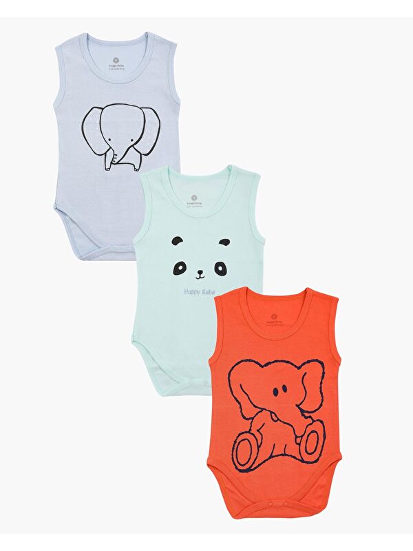 Luggi Baby Bisiklet Yaka Erkek Bebek Atlet Çıtçıtlı Body 3'lü