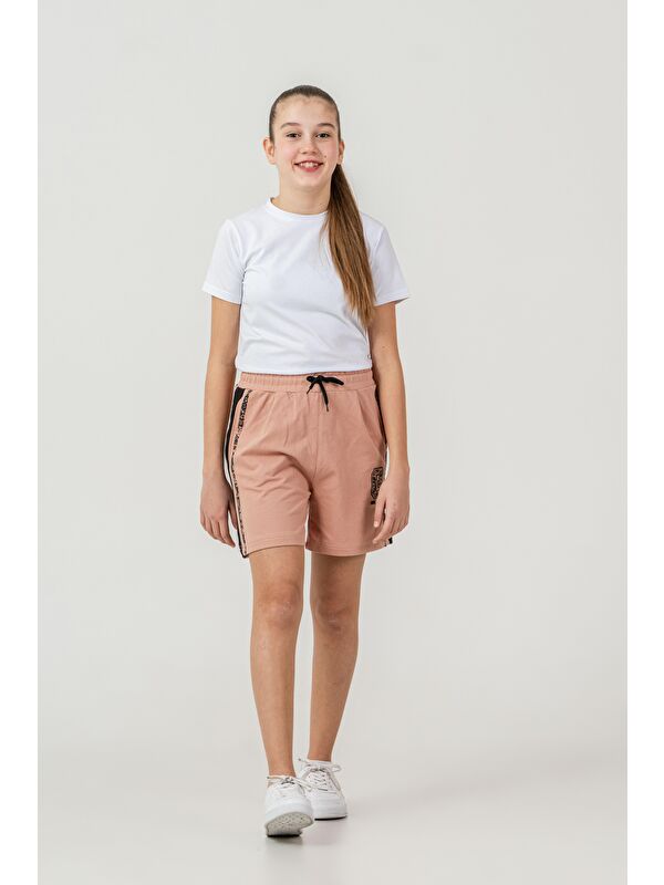 Mışıl Kids Girl Team Baskılı Yanlar Garnili Kız Çocuk Şort